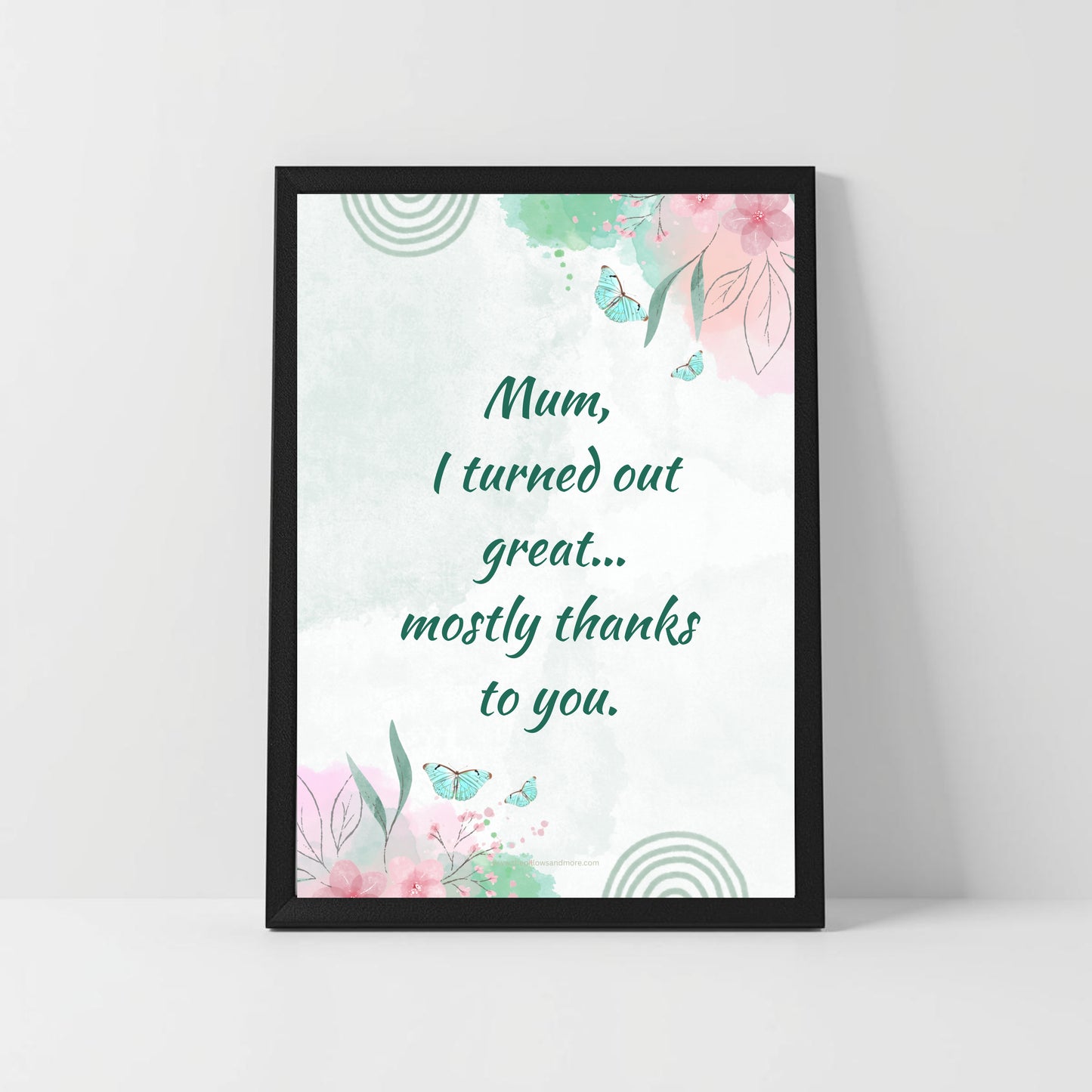 Funny Mum Quote Printable – “Thanks for the Genes & Sense of Humour” – Gift for Mum
