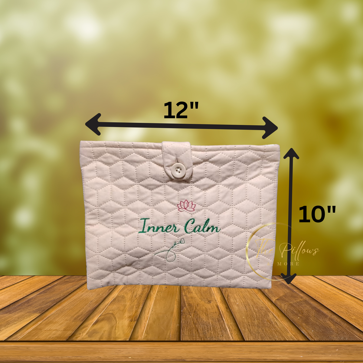 Inner Calm – Quilted Fabric Book Cover with Button Closure