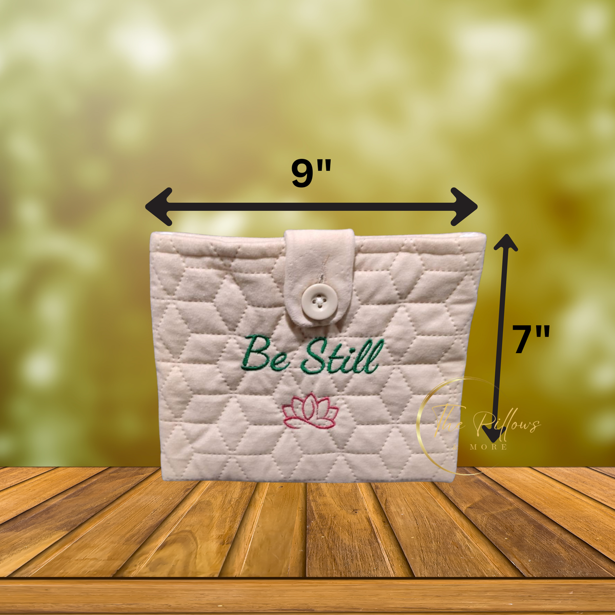 Be Still – Quilted Fabric Book Cover with Button Closure