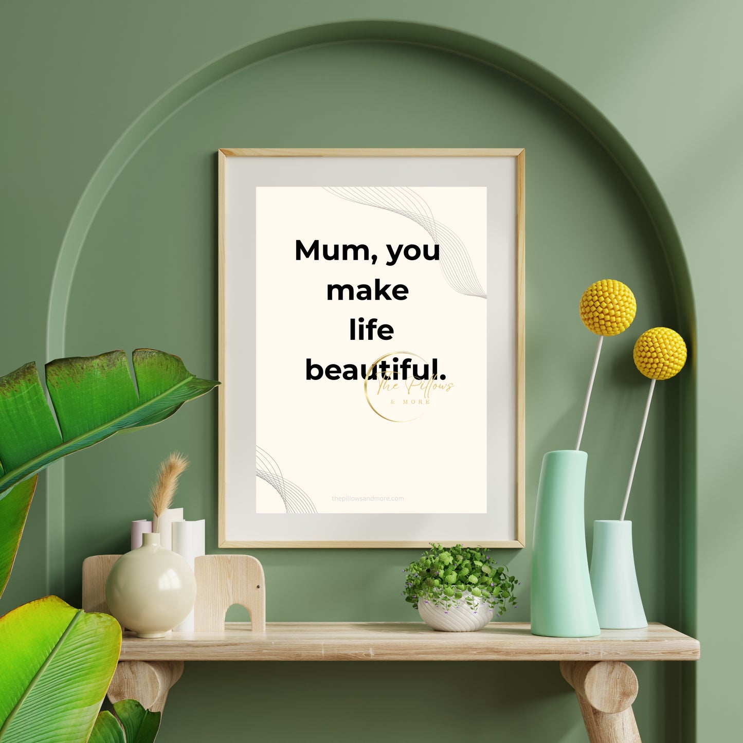 Mum Makes Life Beautiful Quote Printable | Minimalist Wall Art