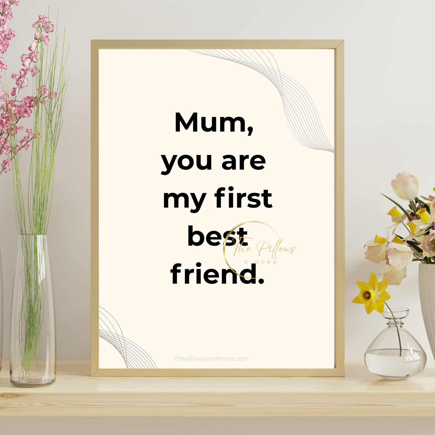 Minimalist Mum Best Friend Quote Printable Wall Art | Instant Download Gift for Mum
