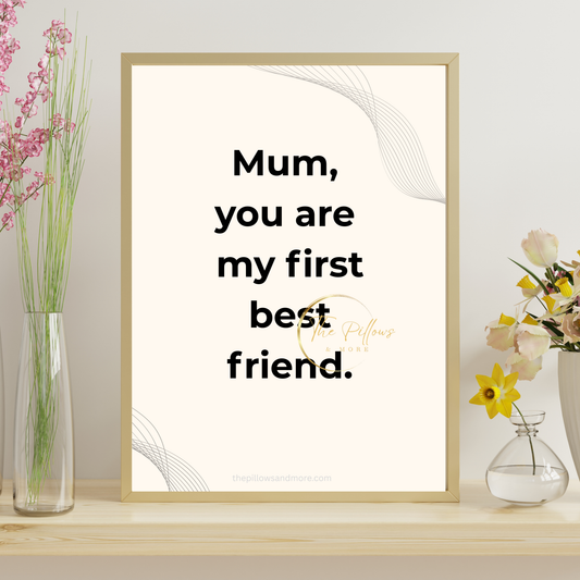 Minimalist Mum Best Friend Quote Printable Wall Art | Instant Download Gift for Mum
