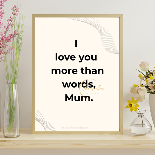 Love You Mum Quote Printable | Minimalist Wall Art Description: