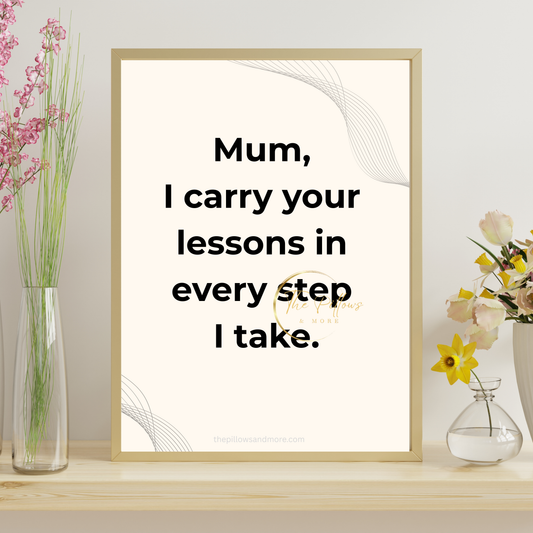Mum Lessons Quote Printable | Minimalist Wall Art