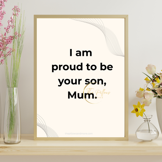 Proud Son Mum Quote Printable | Minimalist Wall Art
