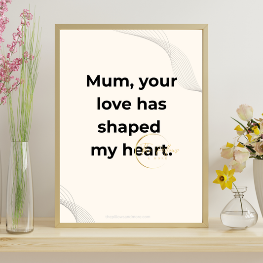 Mum Shaped Heart Quote Printable | Minimalist Art