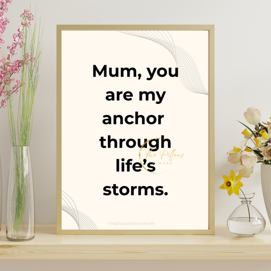 Mum Anchor Quote Printable | Minimalist Wall Art