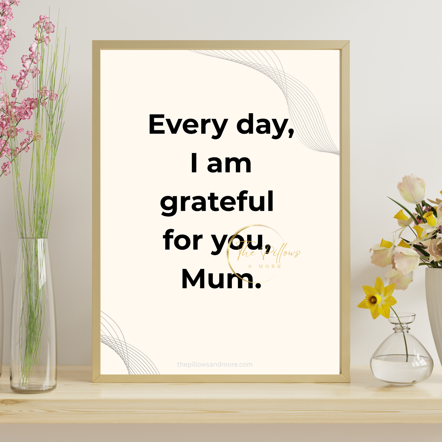 Grateful Mum Quote Minimalist Printable | Instant Download Wall Art Gift