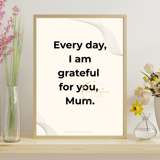 Grateful Mum Quote Minimalist Printable | Instant Download Wall Art Gift