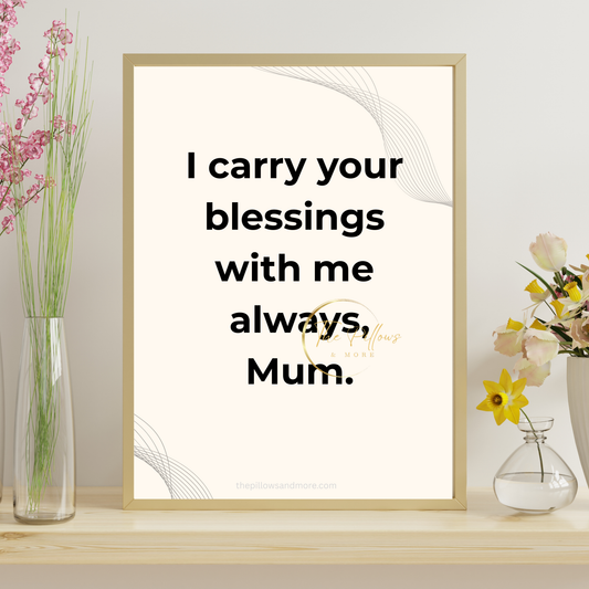 Mum Blessings Quote Printable | Minimalist Wall Art
