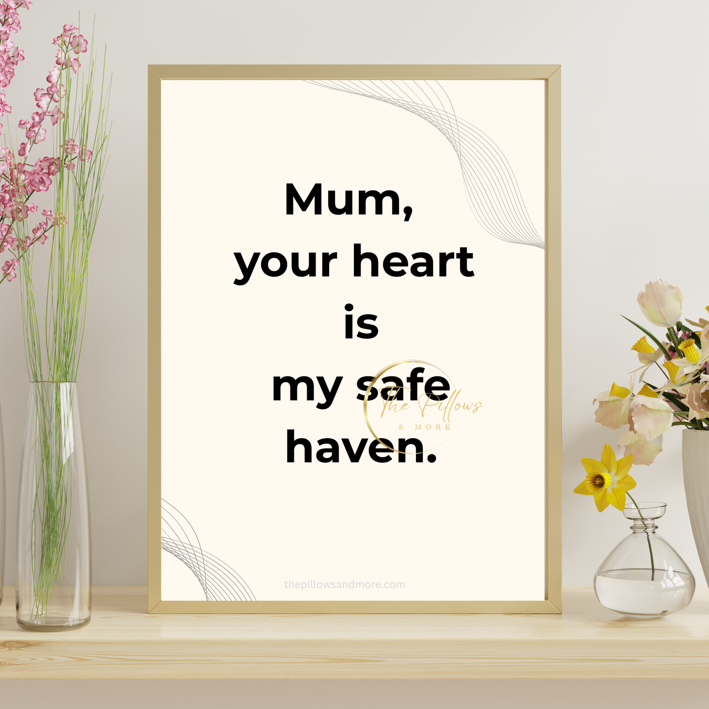 Mum Safe Haven Quote Printable | Minimalist Wall Art
