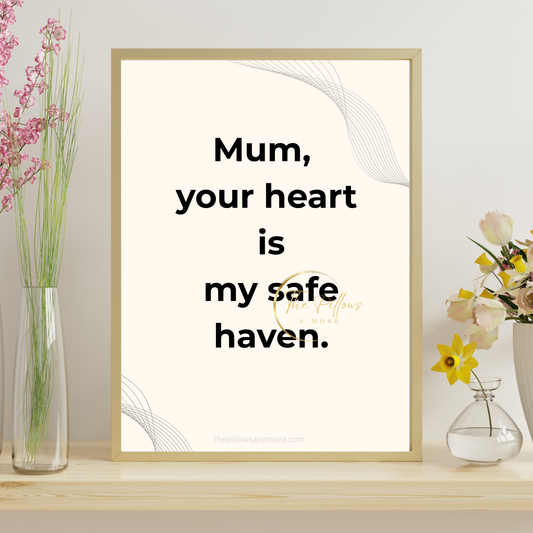 Mum Safe Haven Quote Printable | Minimalist Wall Art
