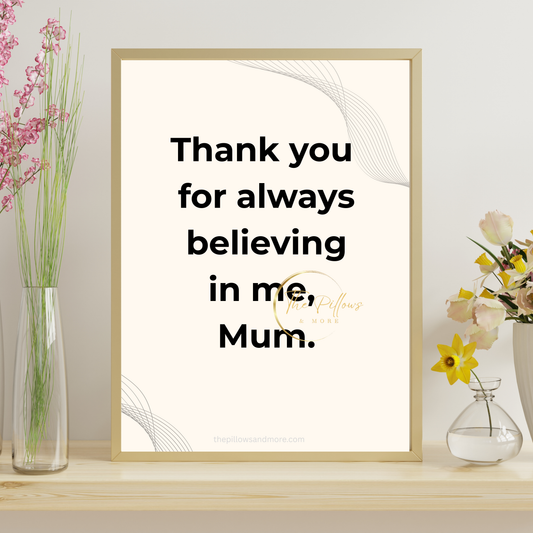 Thank You Mum Quote Printable | Minimalist Wall Art Instant Download