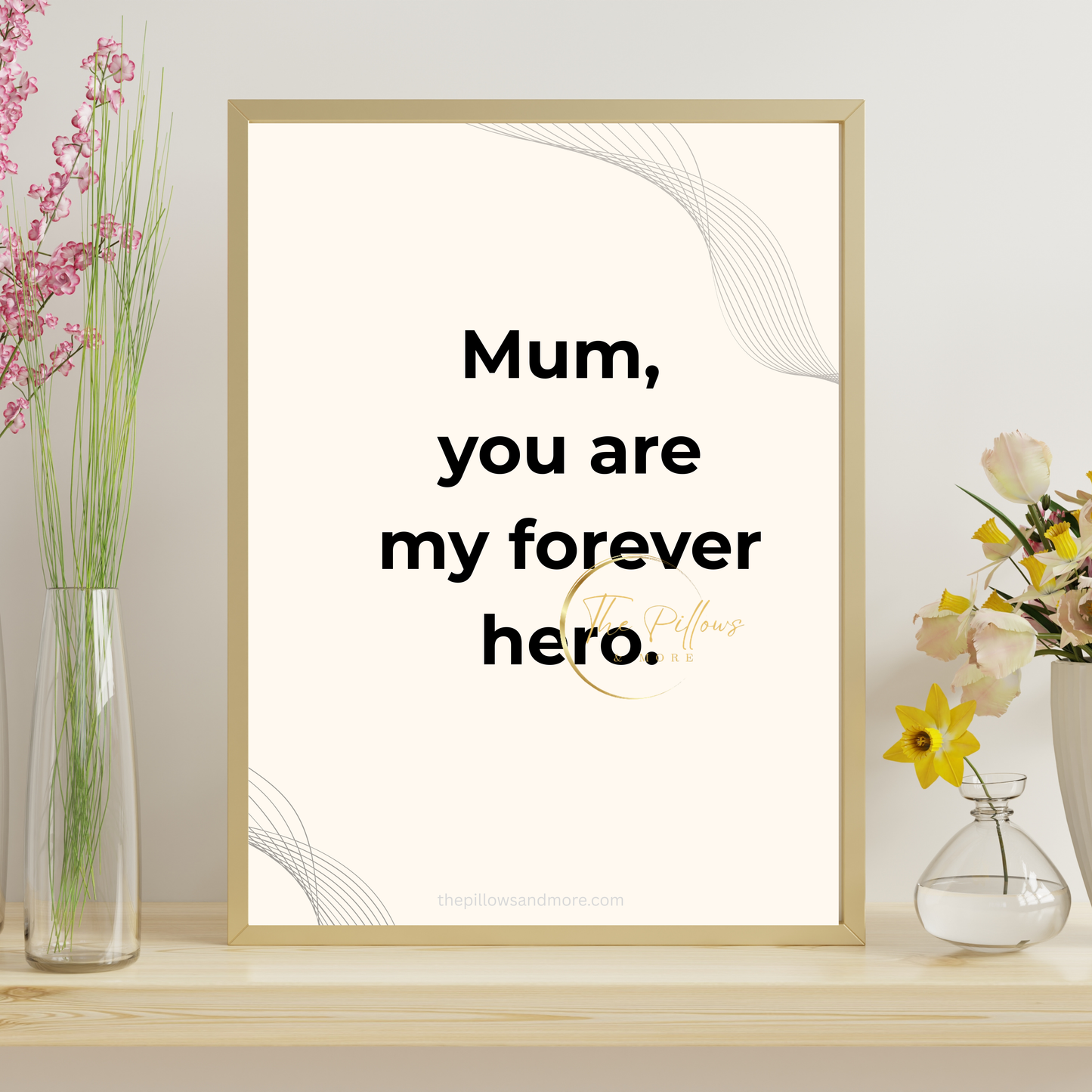 Mum Hero Quote Minimalist Printable Wall Art | Instant Download Gift