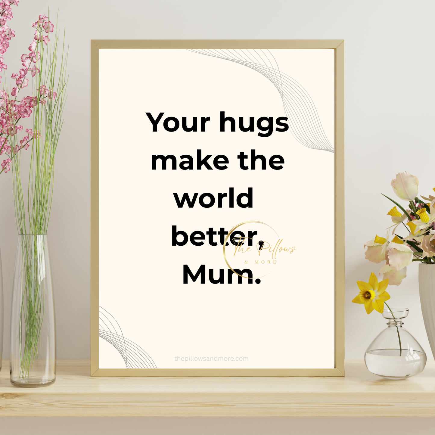 Mum Hugs Quote Printable | Minimalist Wall Art Instant Download
