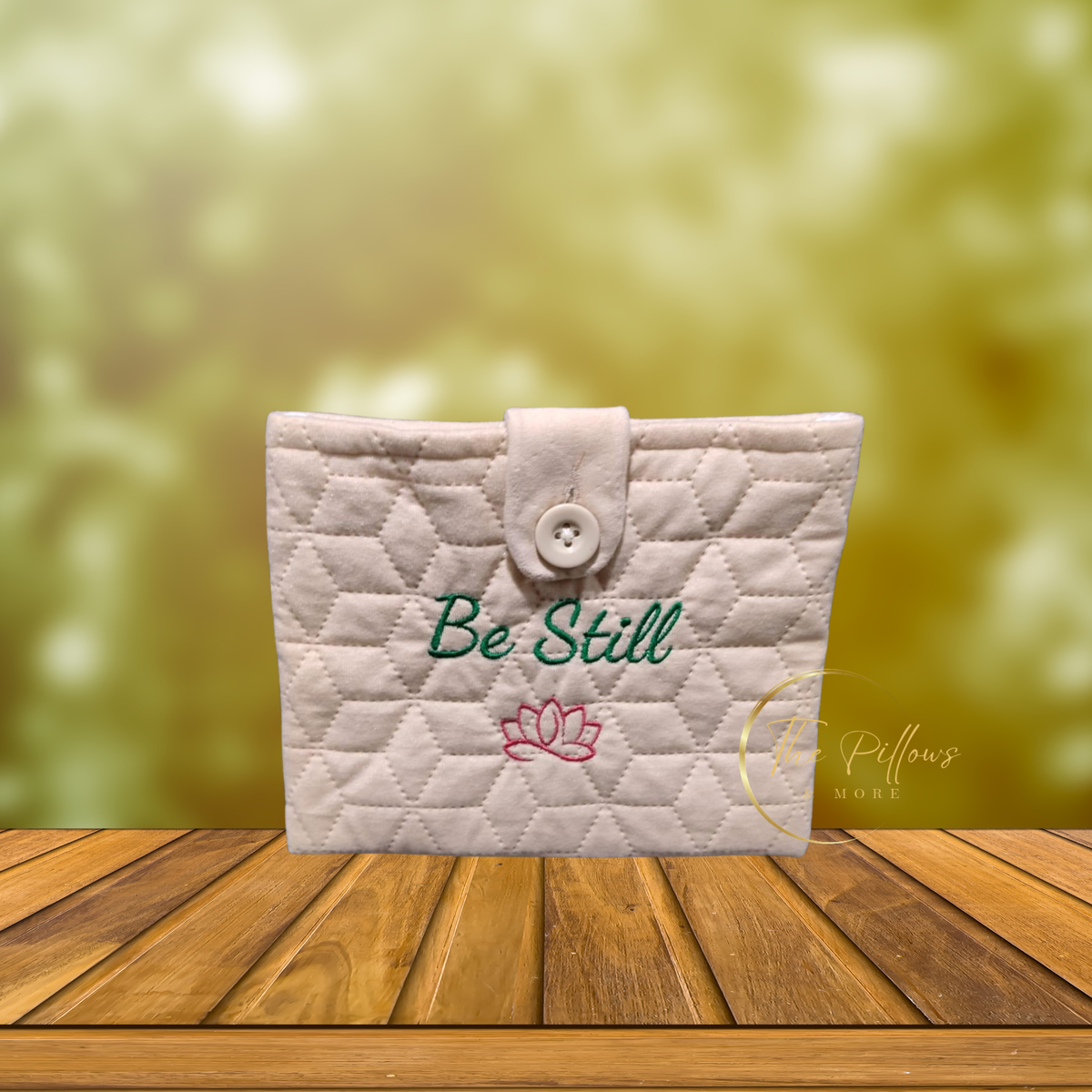 Be Still – Quilted Fabric Book Cover with Button Closure