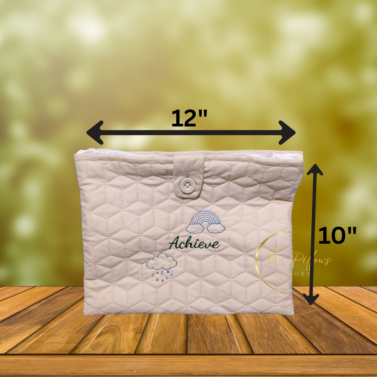 Achieve – Quilted Fabric Book Cover with Button Closure