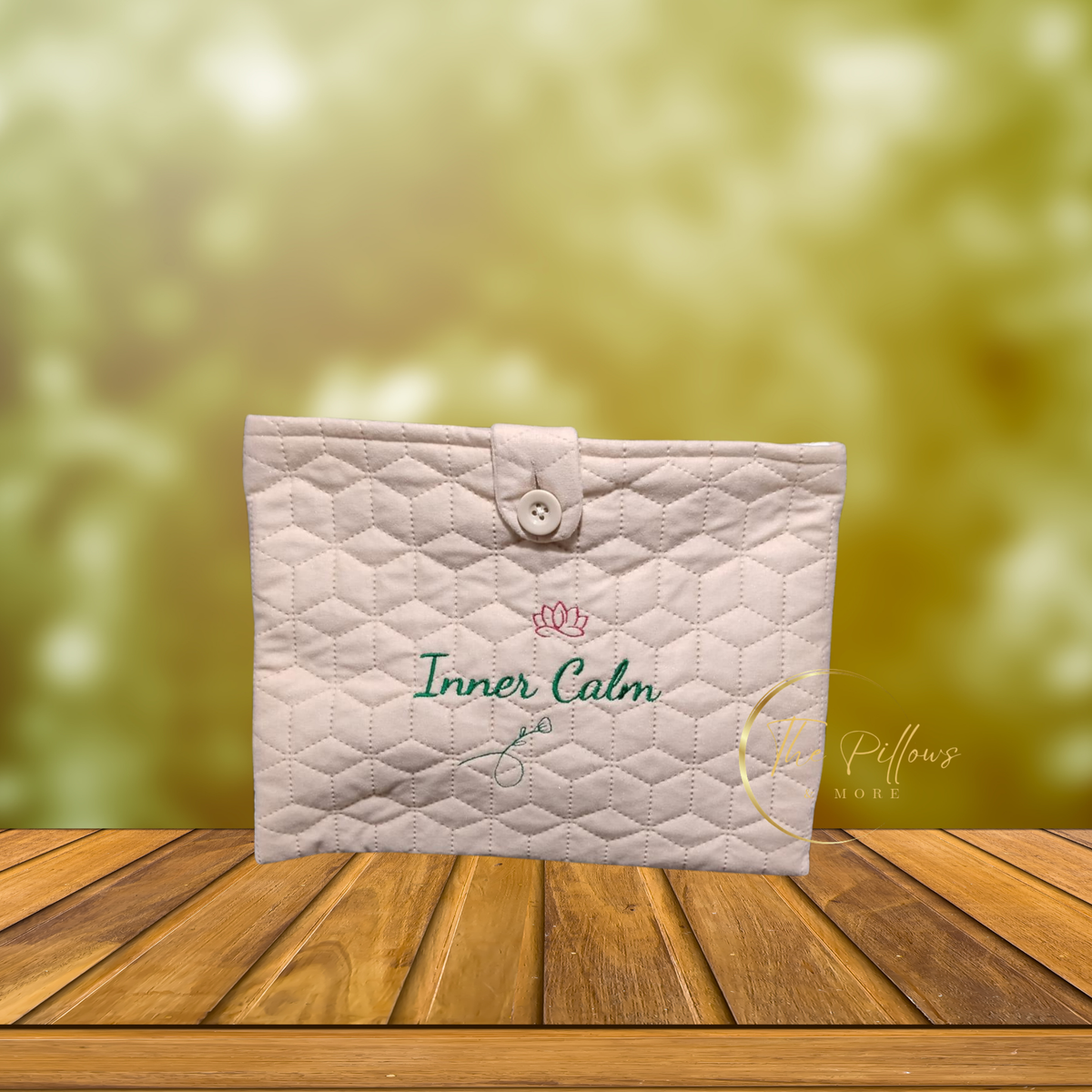 Inner Calm – Quilted Fabric Book Cover with Button Closure