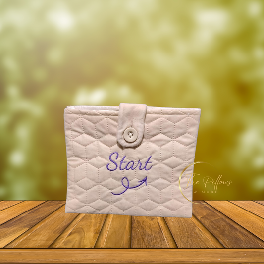 Start – Quilted Fabric Book Cover with Button Closure