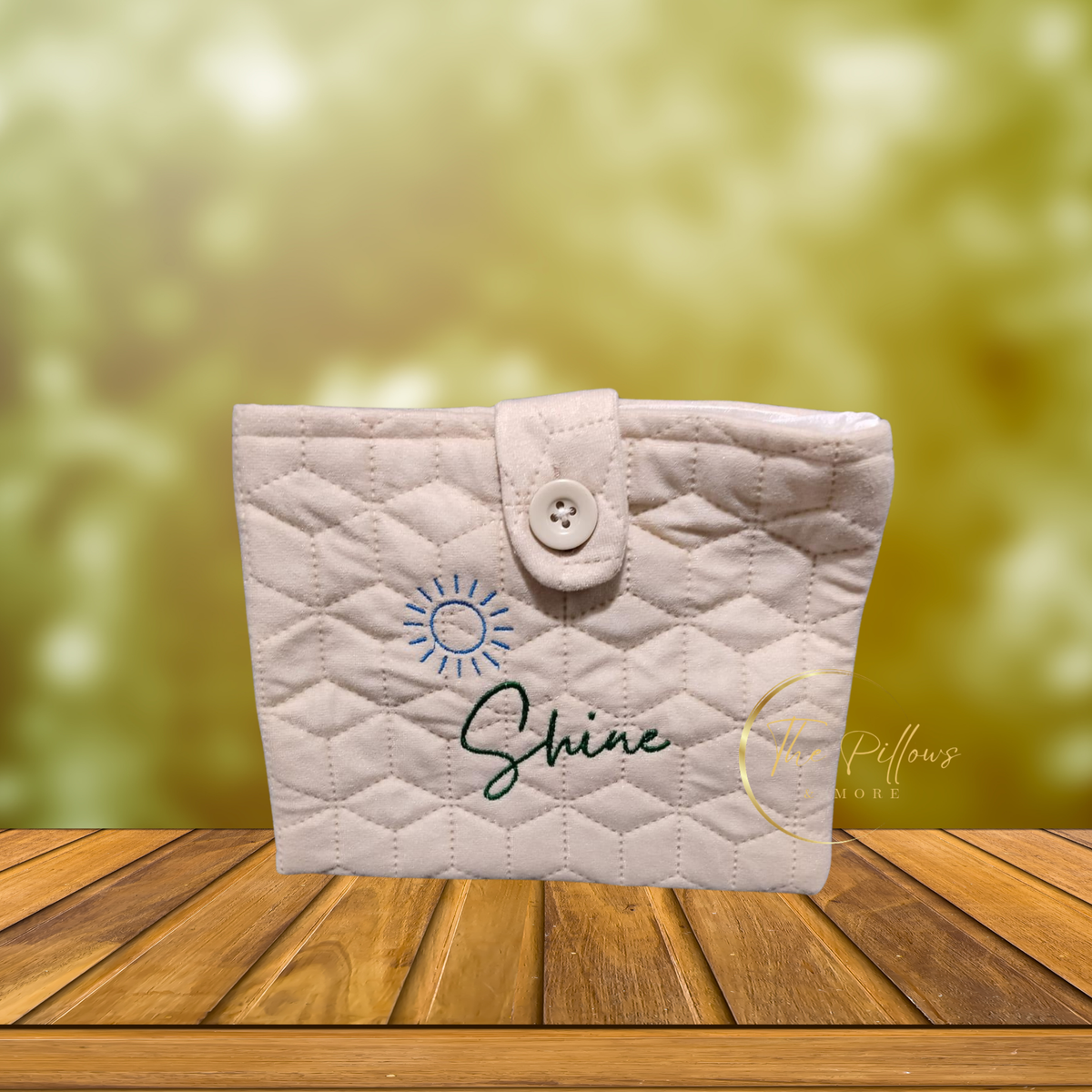 Shine – Quilted Fabric Book Cover with Button Closure
