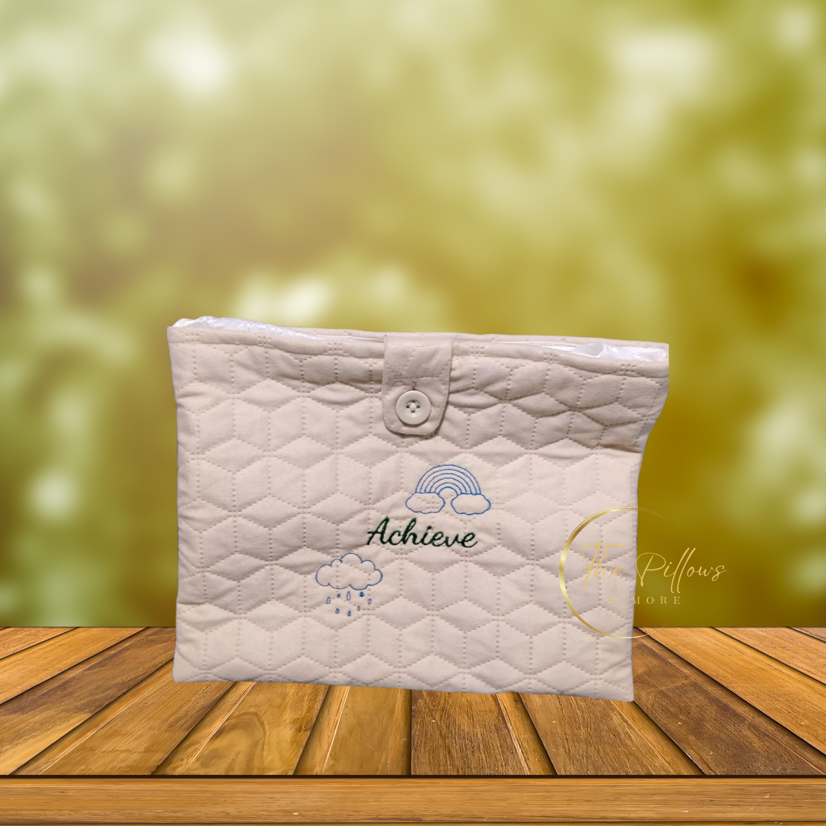 Achieve – Quilted Fabric Book Cover with Button Closure