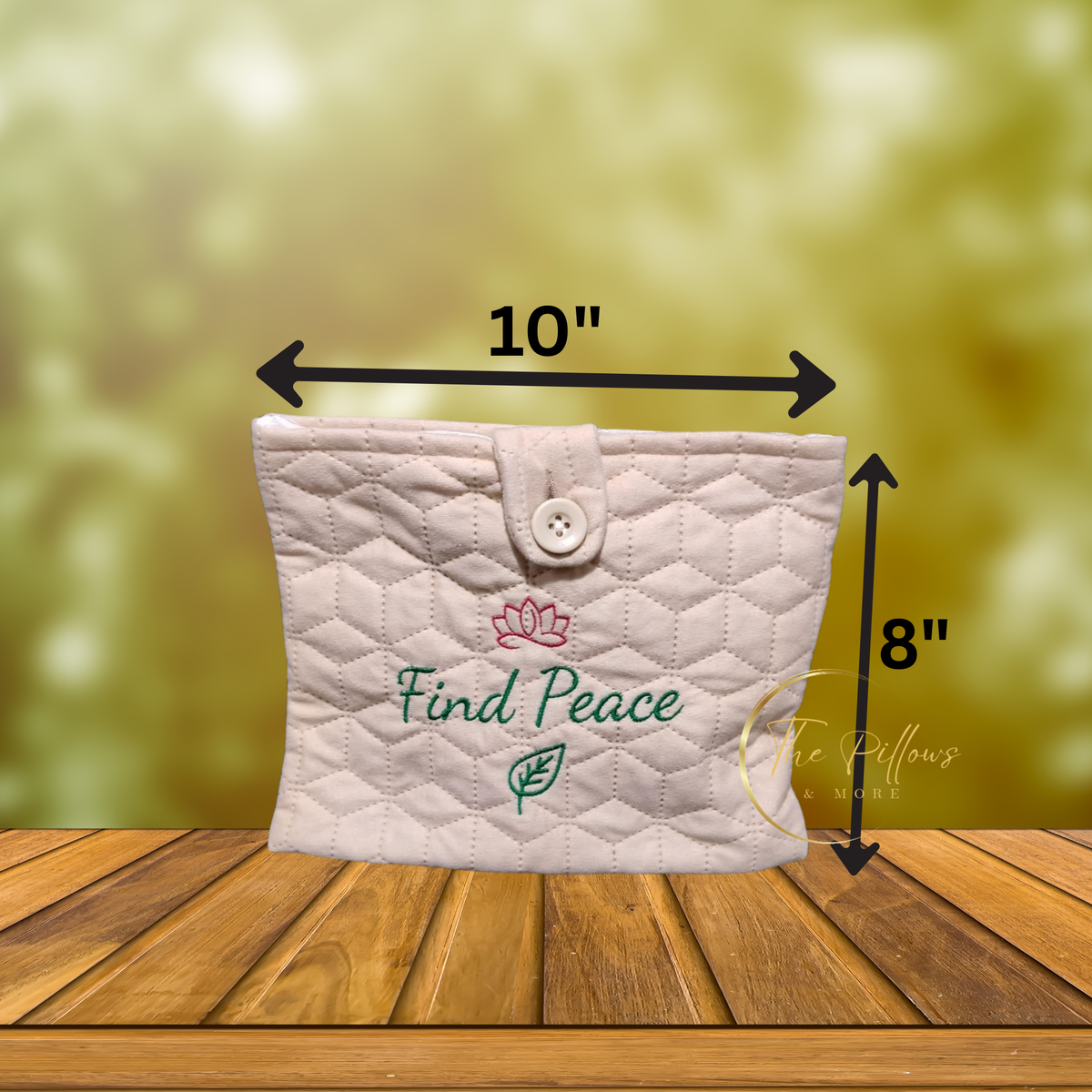 Find Peace – Quilted Fabric Book Cover with Button Closure