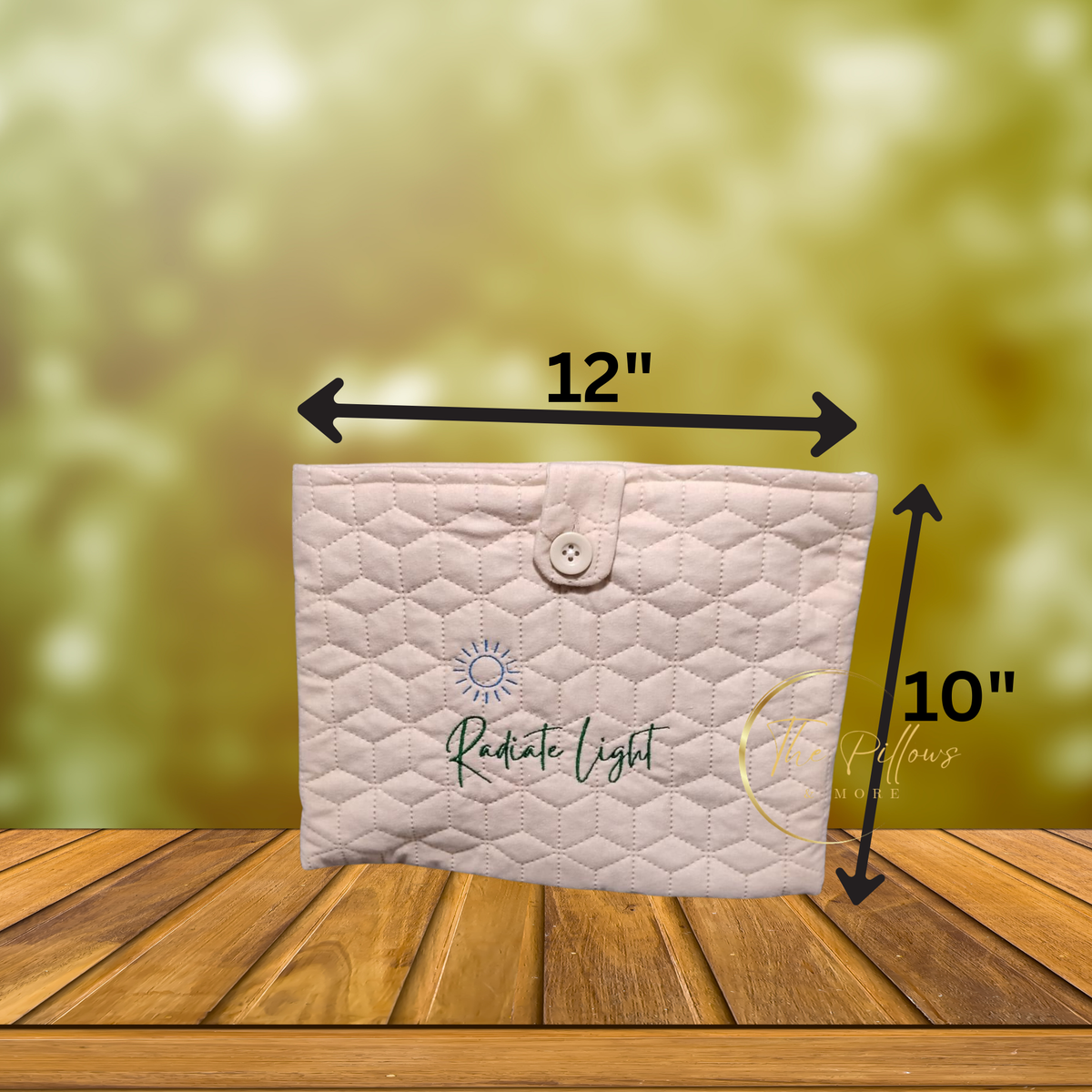 Radiate Light – Quilted Fabric Book Cover with Button Closure