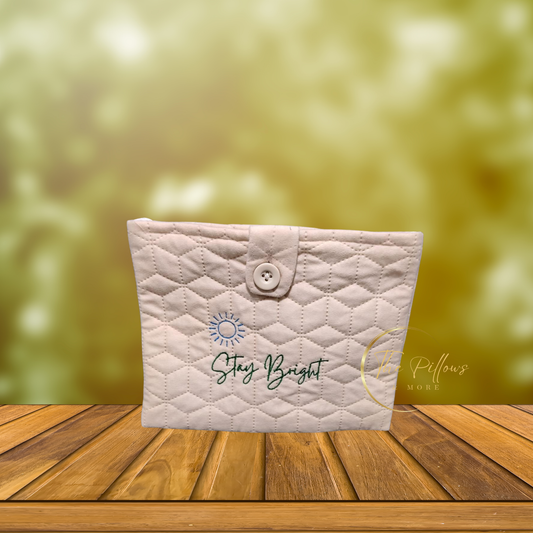 Stay Bright – Quilted Fabric Book Cover with Button Closure